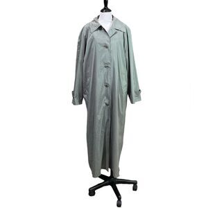 Vintage London Fog Light Spruce Green Trench Coat Removable Wool Liner